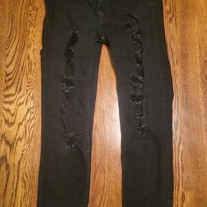 Hollister Womens Black Distressed Skinny Jeans